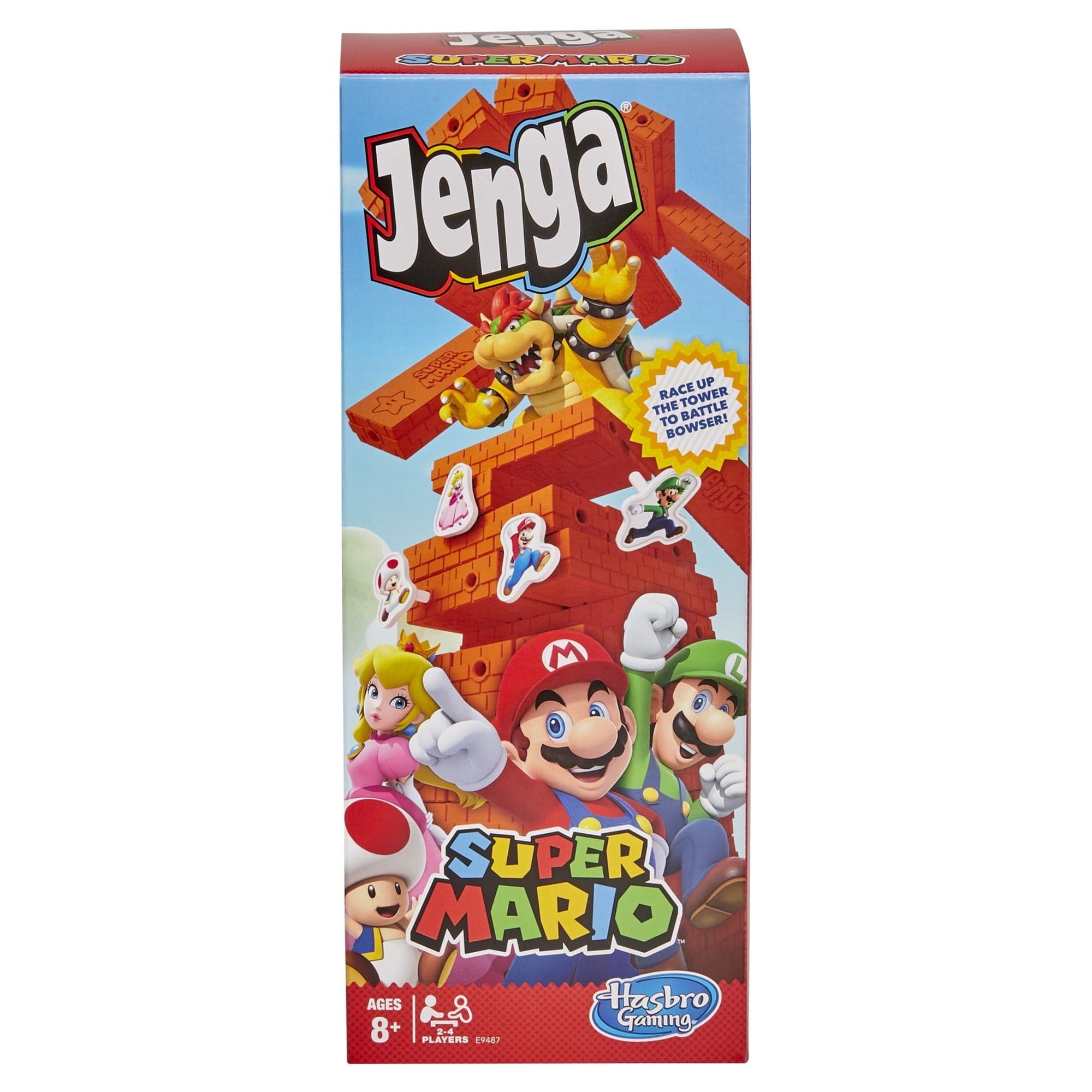 Jenga: Super Mario Board Game for Kids and Family Ages 8 and Up, 2-4 Players